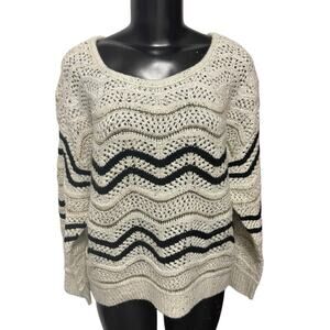 Large Skies Are Blue Loose Knit Womens Sweater Metallic